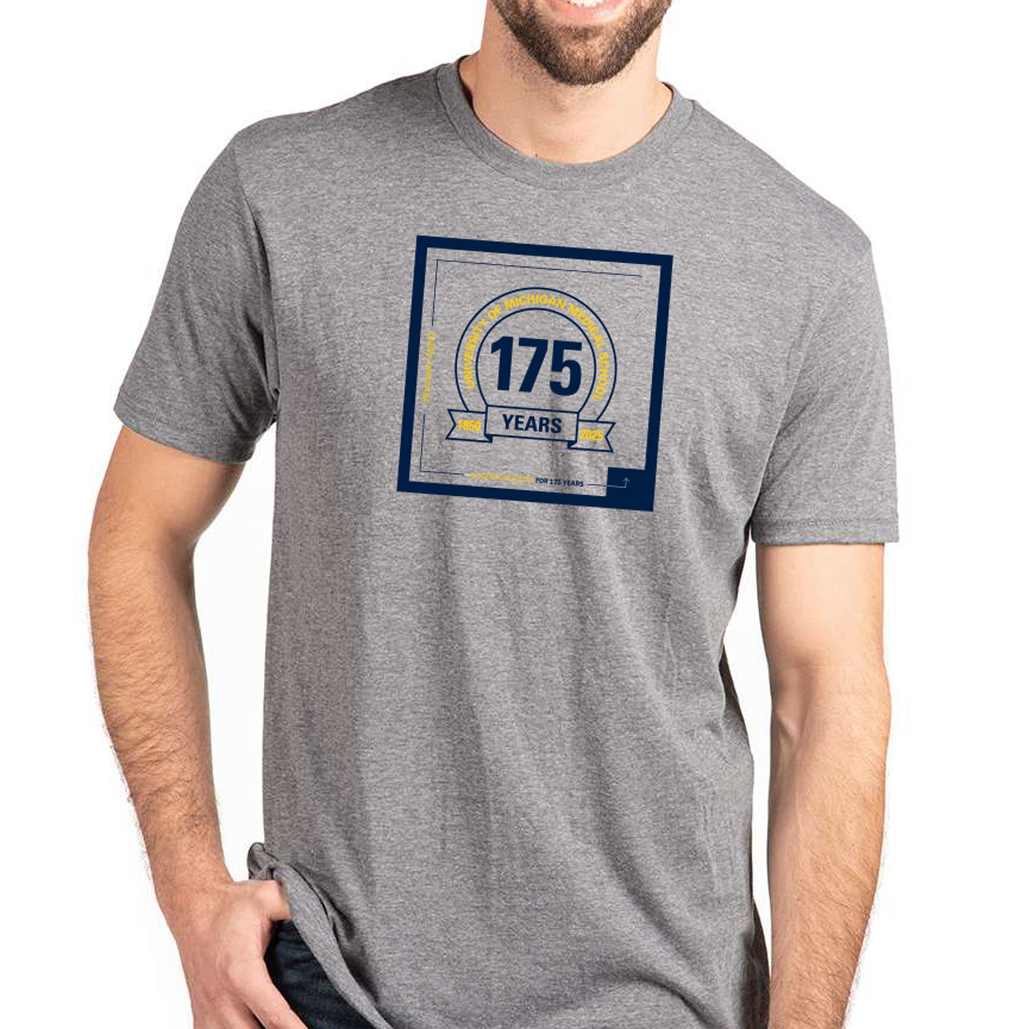 Michigan Medical School 175 Years Soft Fitted T-Shirt - Grey