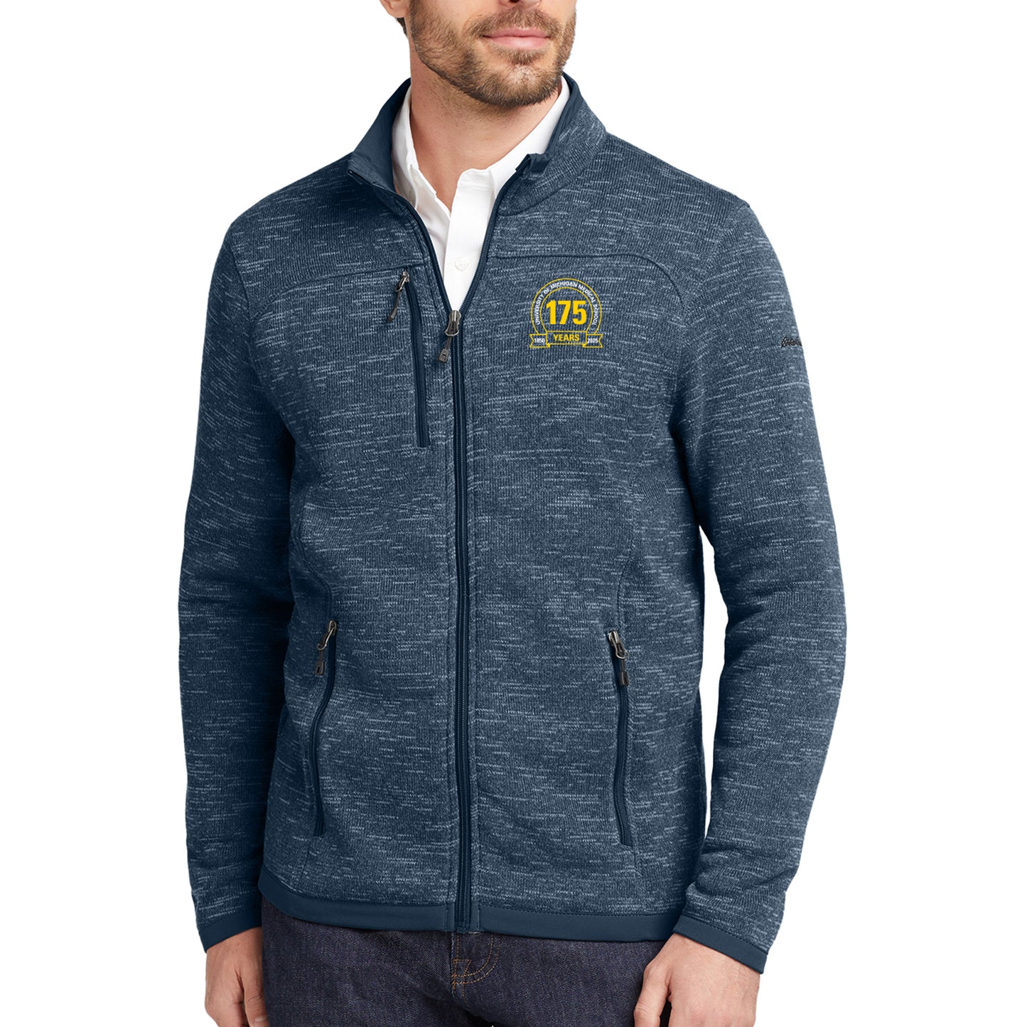 Michigan Medical School 175 Years Sweater Fleece Full Zip Jacket - Navy