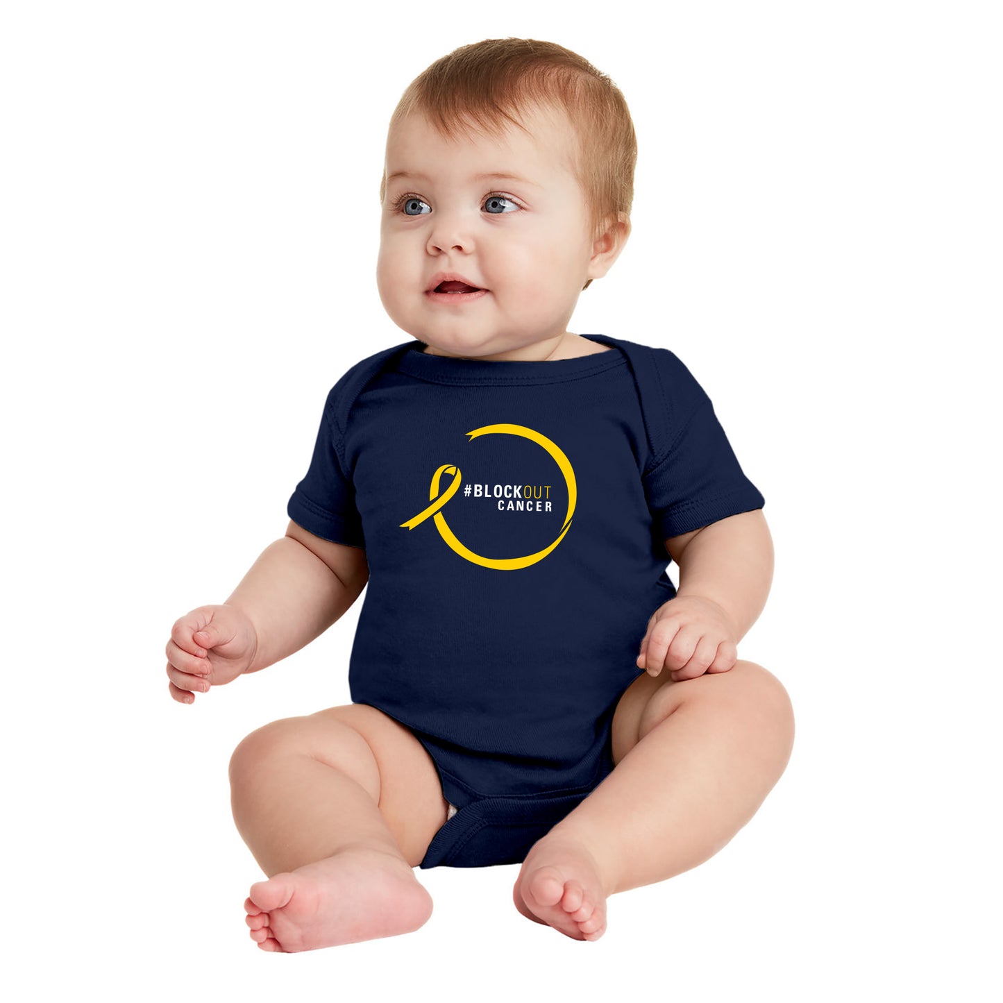 2023 Block Out Cancer Michigan Medicine Apparel Infant Onesie - Navy