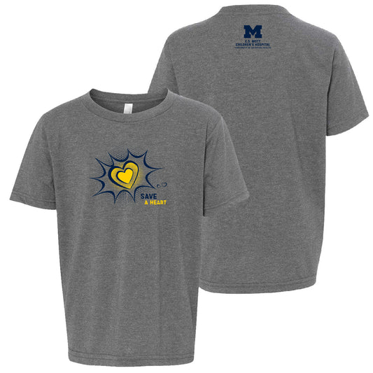 2024 Save A Heart Youth T-Shirt- Grey