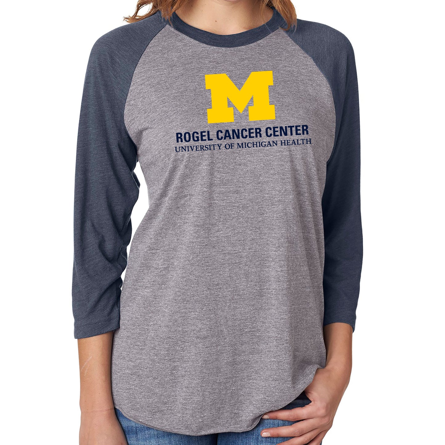 Next Level Soft Fitted Triblend Baseball Tee - Premium Heather/Vintage Navy