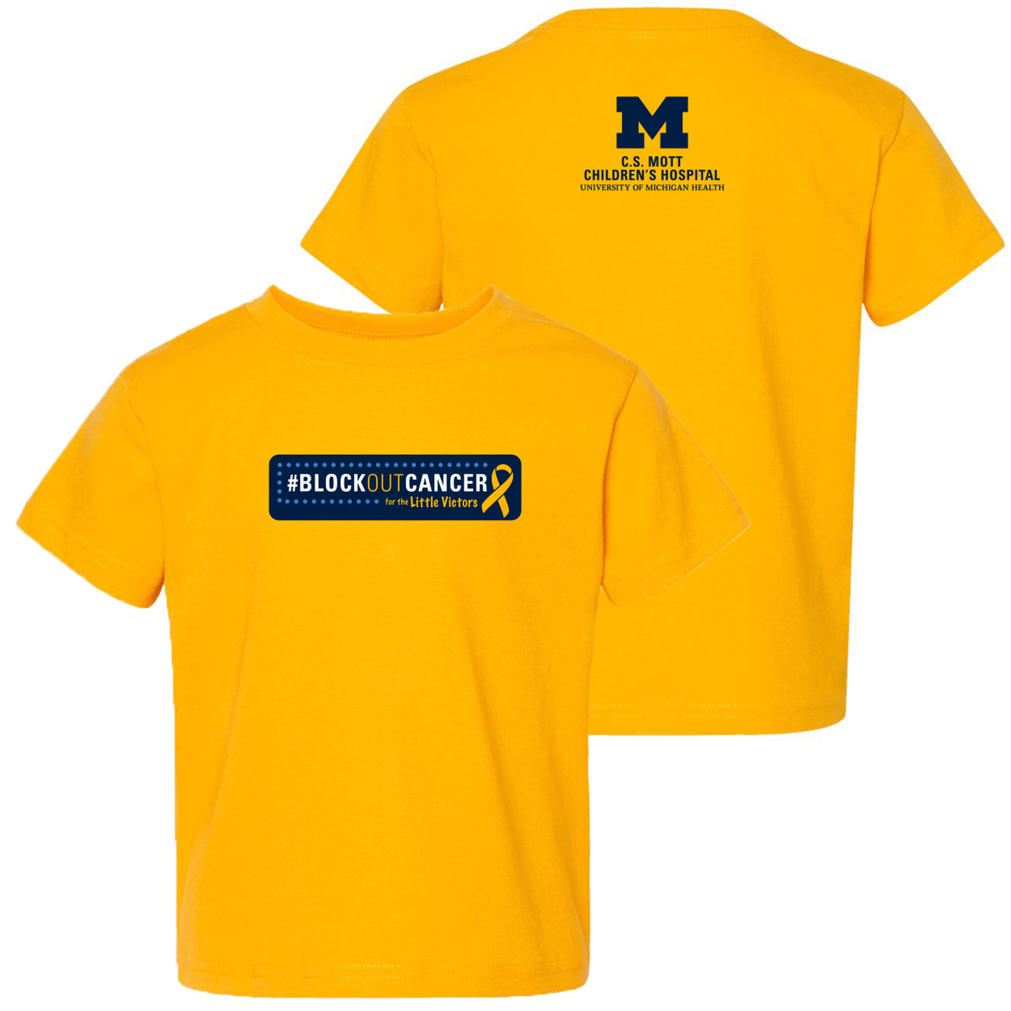 2025 Block Out Cancer Michigan Medicine Apparel Toddler Tee - Gold