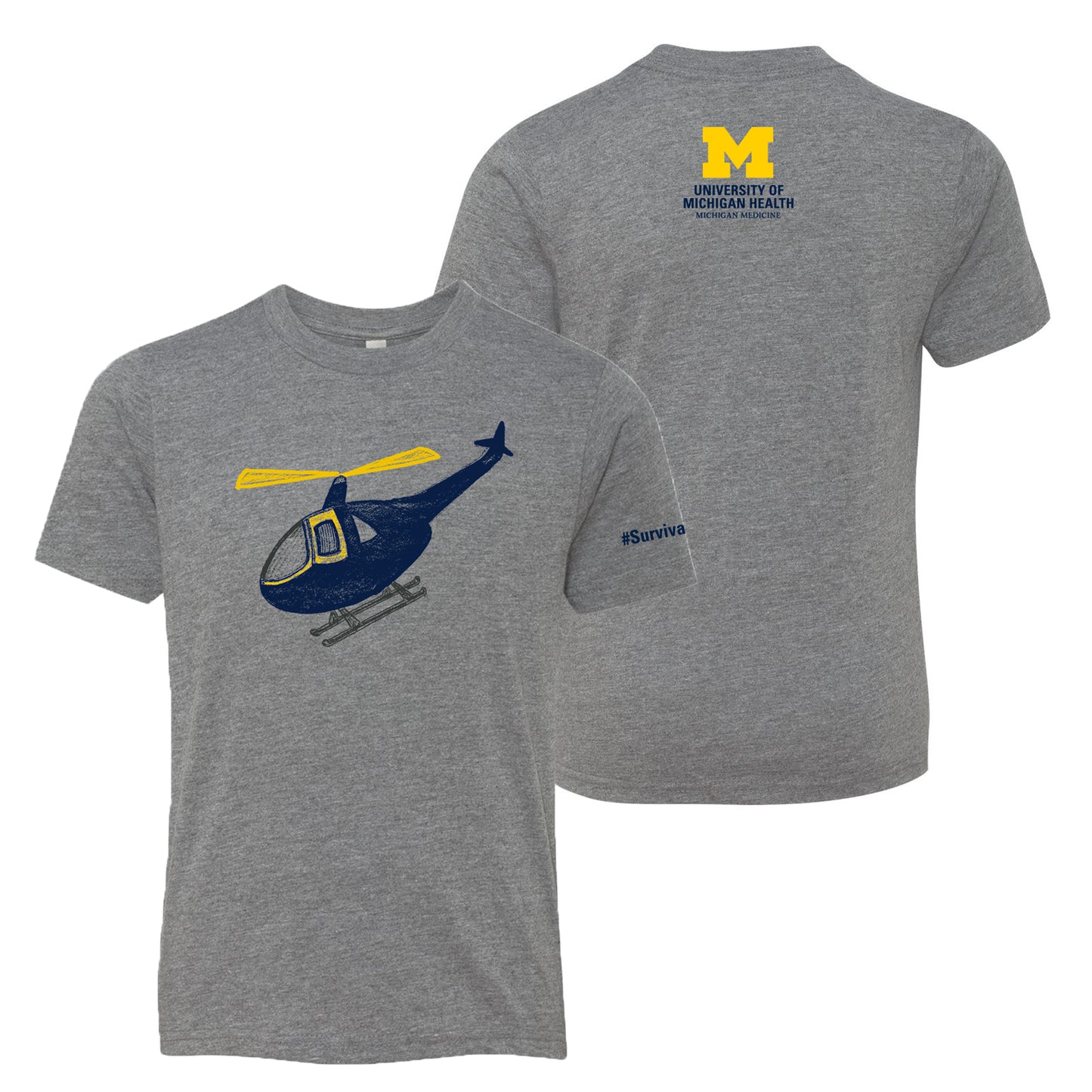 2026 Michigan Medicine Survival Flight Youth T-Shirt - Premium Heather