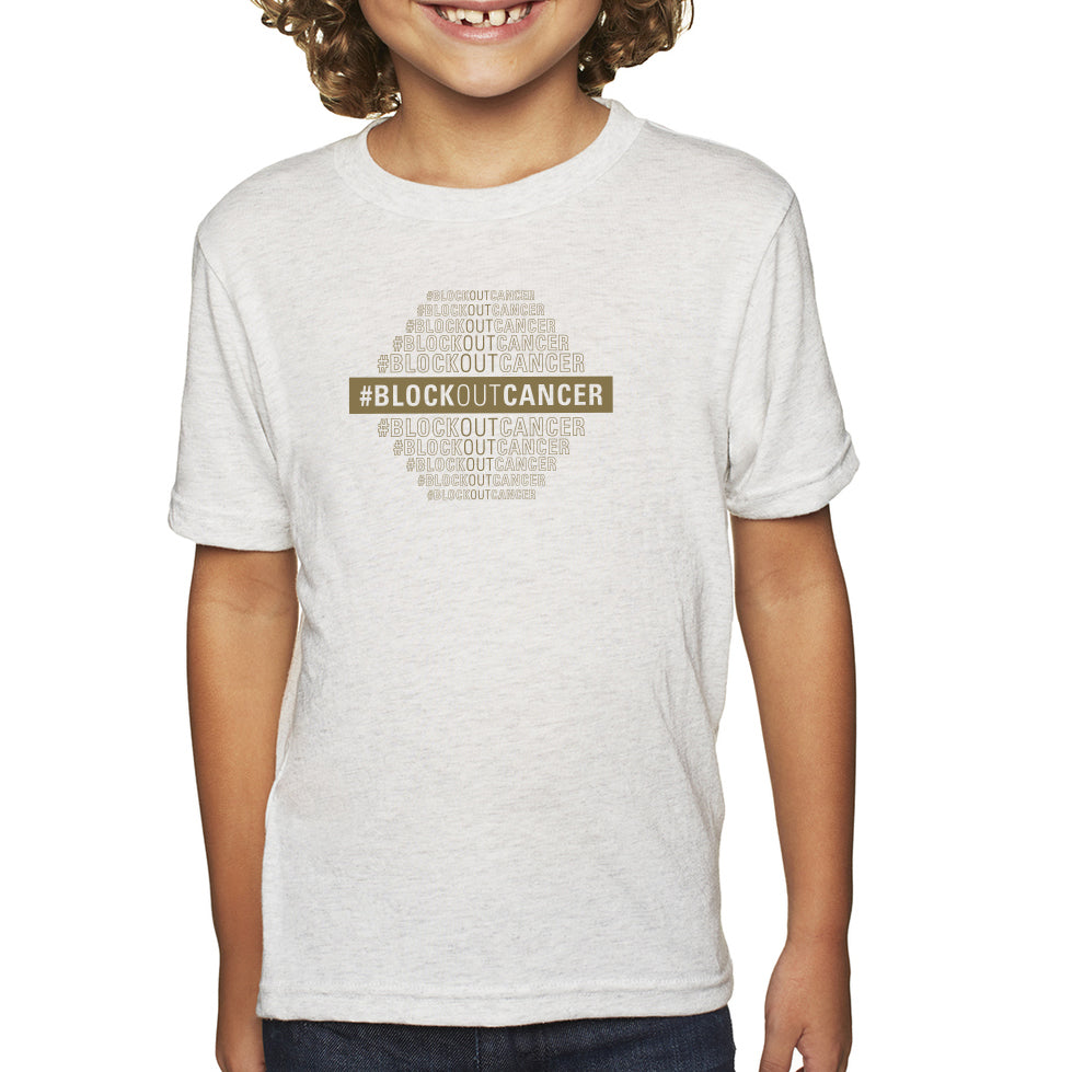 2021 Block Out Cancer Unisex Youth Triblend T-Shirt - Heather White