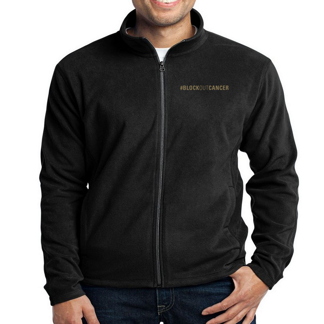 2021 Block Out Cancer Unisex Micro-fleece Jacket - Black