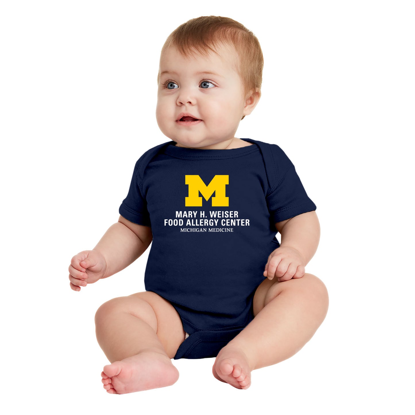Weiser Food Allergy Center Infant Onesie T-Shirt - Navy