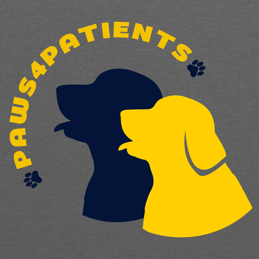 Paws4Patients Large Print Youth T-Shirt - Dark Heather Grey