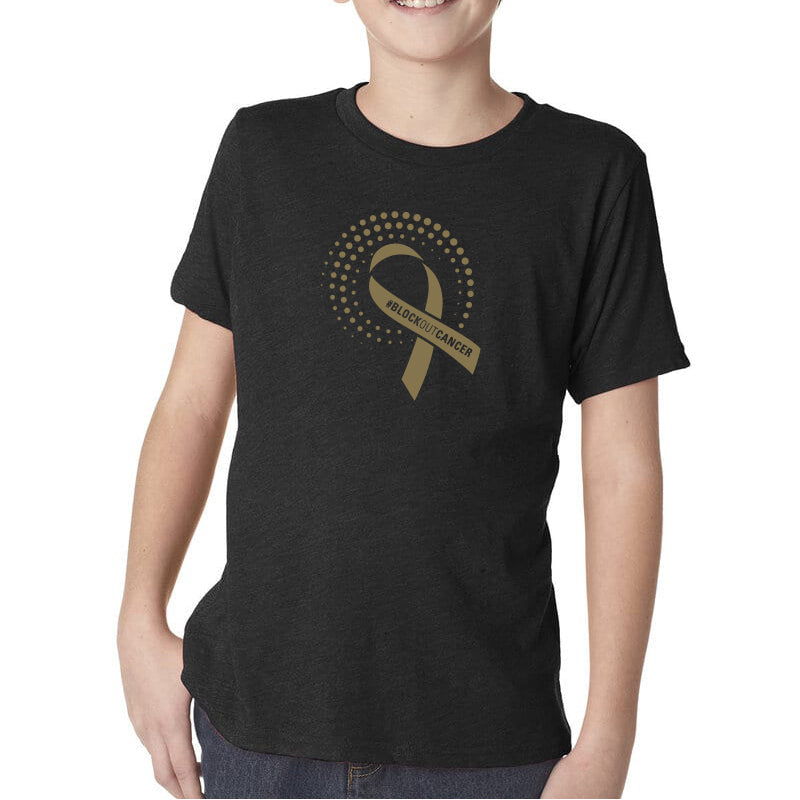 2022 Block Out Cancer Michigan Medicine Apparel Boys Tri Blend- Vintage Black