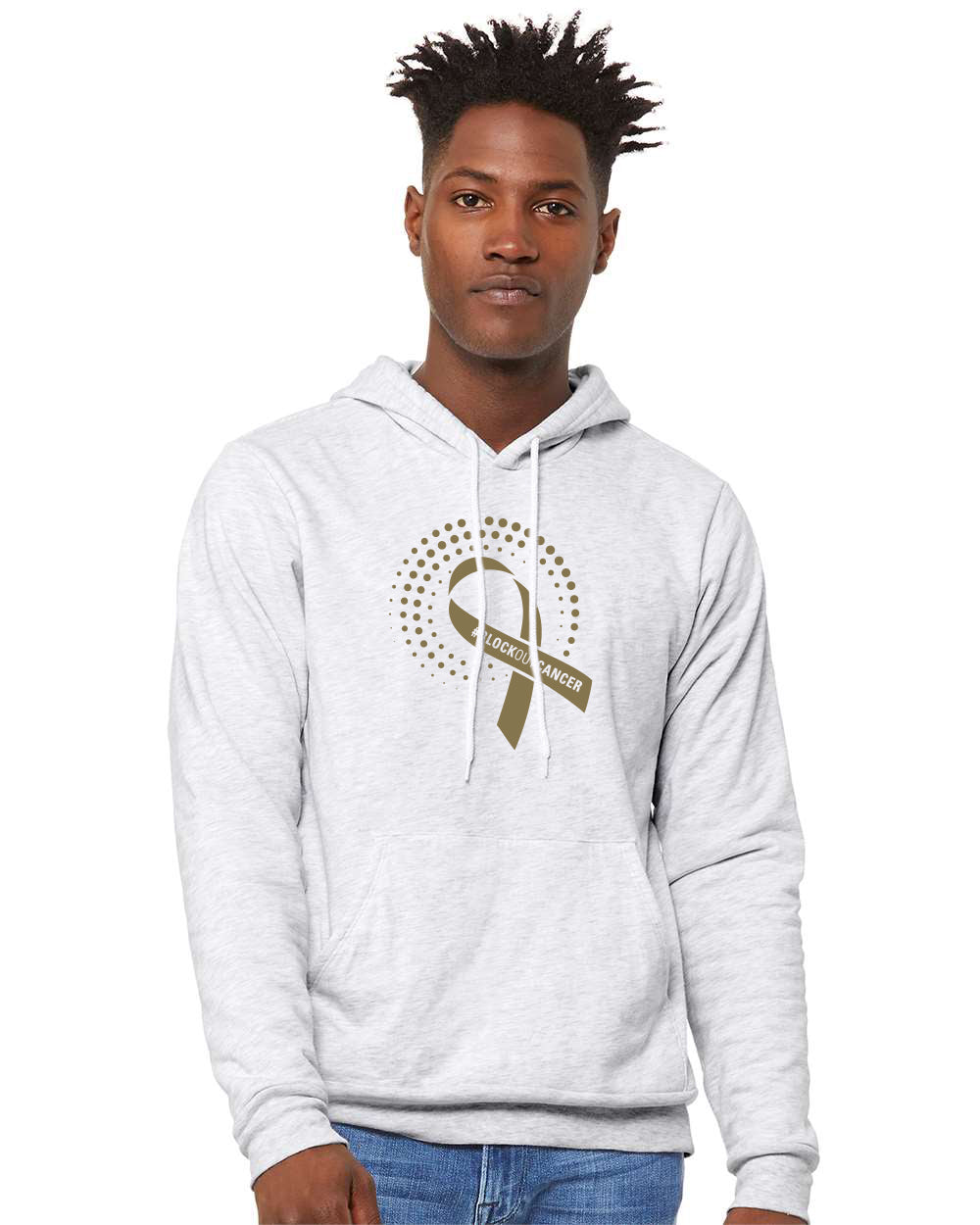 2022 Block Out Cancer Unisex Poly-Cotton Fleece Hoodie- Ash