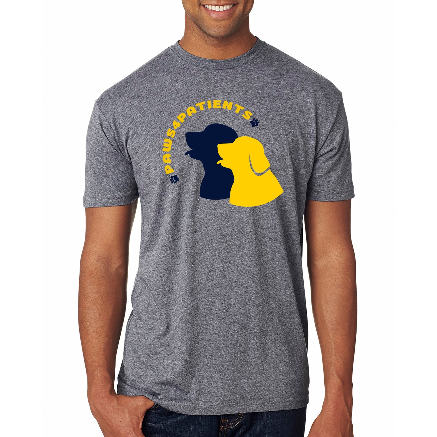 Paws4Patients Large Print Adult Triblend T-Shirt - Premium Heather