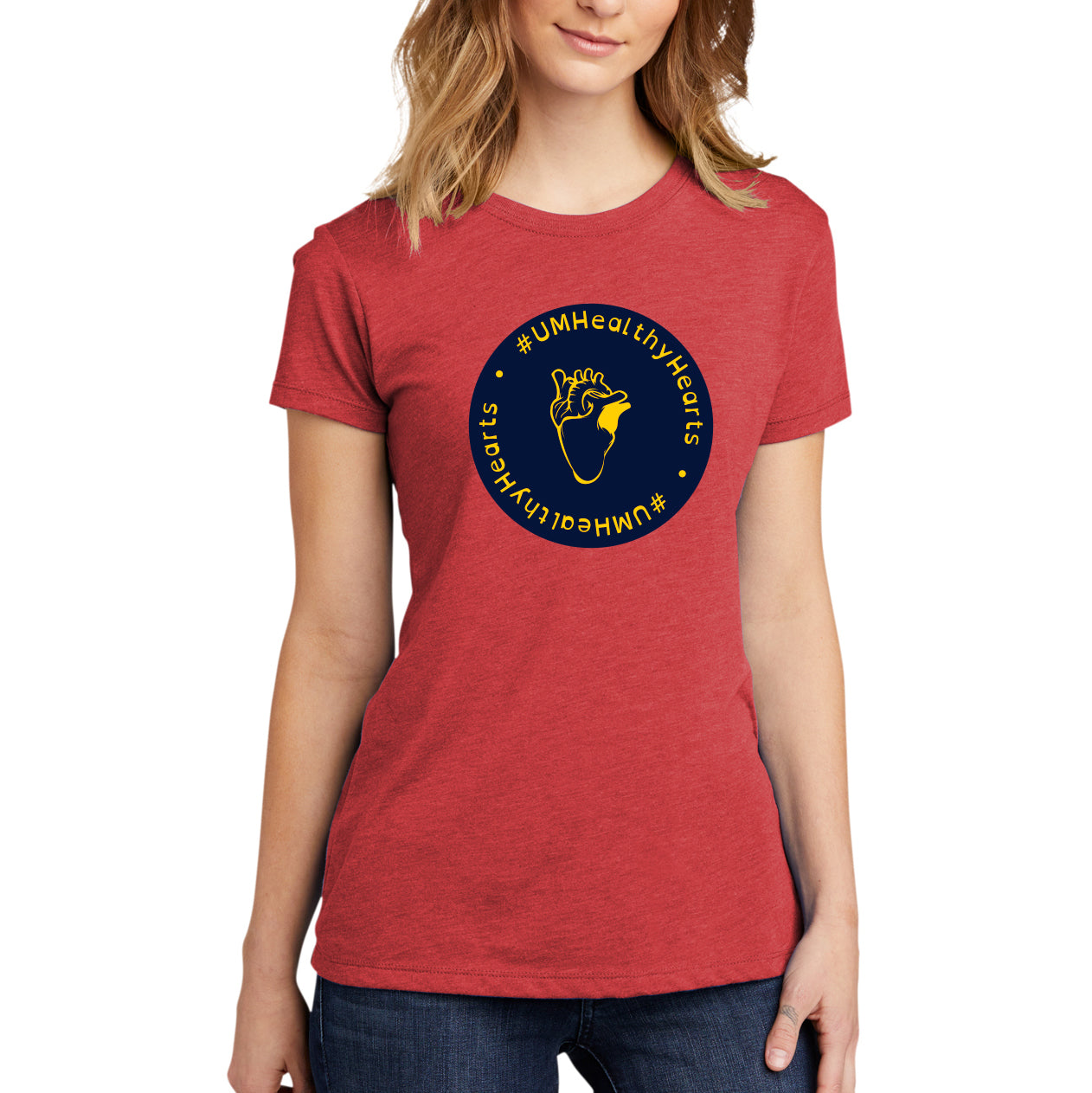 2023 Frankel CVC Heart Month TriBlend Ladies Tee - Vintage Red