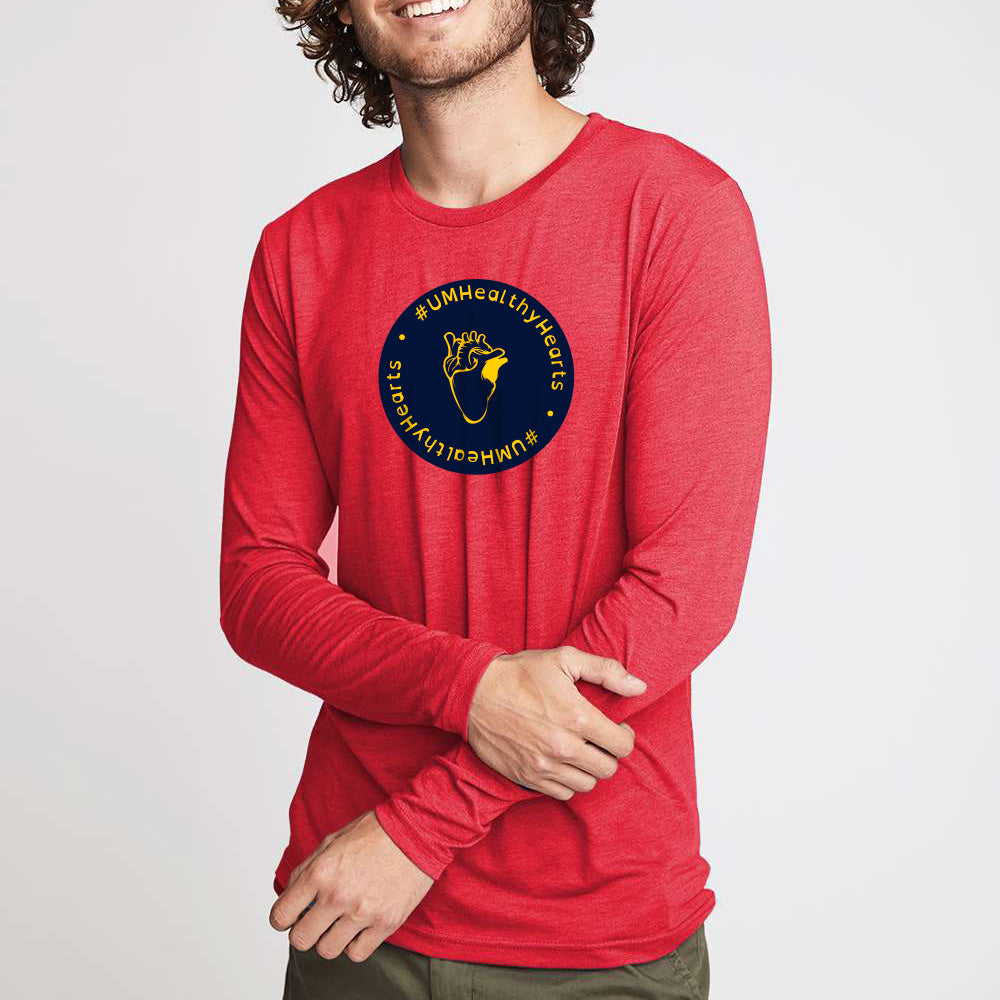 2023 Frankel CVC Heart Month TriBlend Long Sleeve Tee - Vintage Red