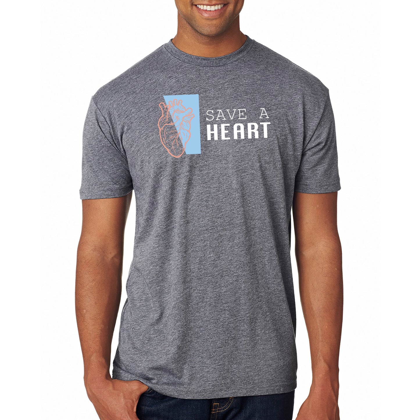 2023 Save A Heart Gear Adult T-Shirt - Grey