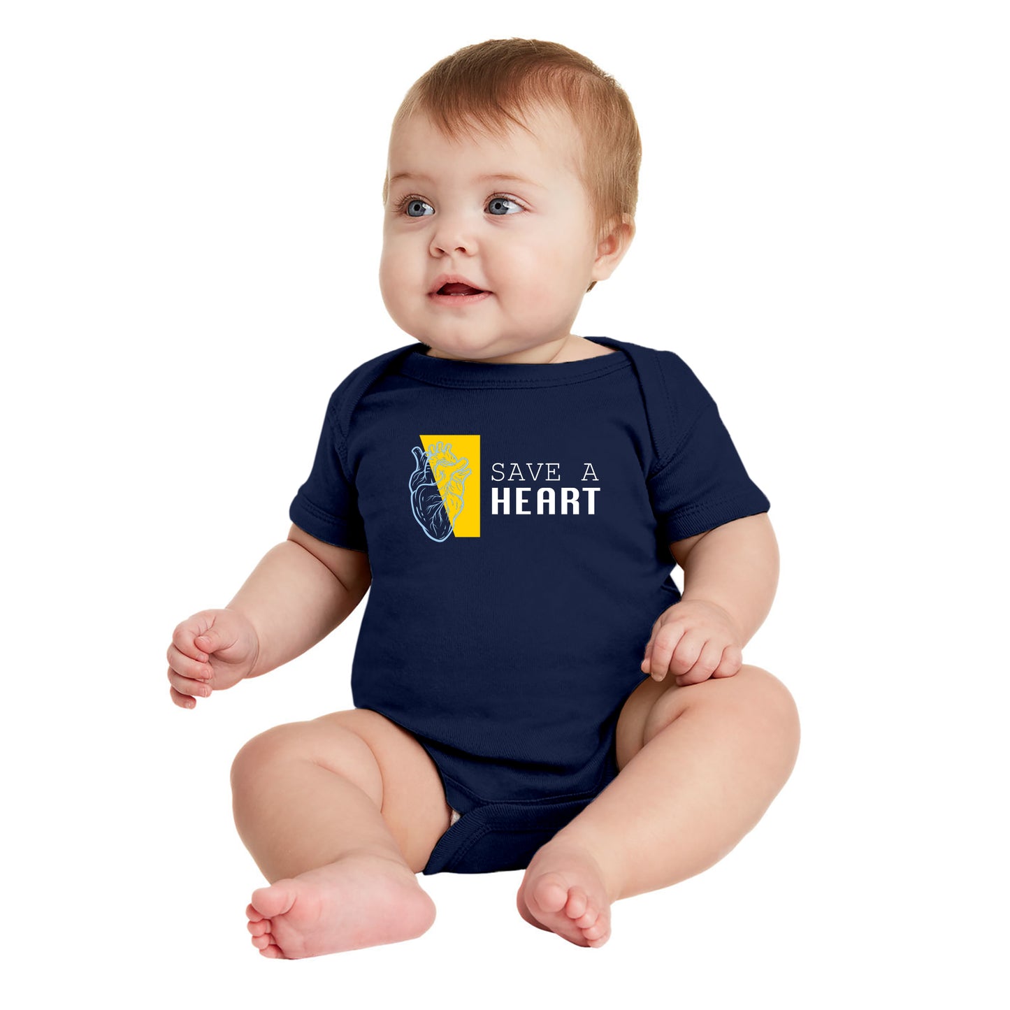 2023 Save A Heart Infant Onesie - Navy