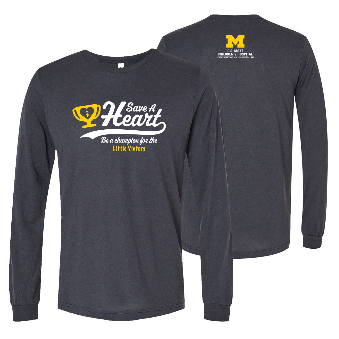 2025 Save A Heart Gear Adult Long Sleeve T-Shirt - Dark Grey