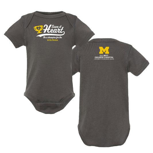 2025 Save A Heart Infant Onesie - Charcoal