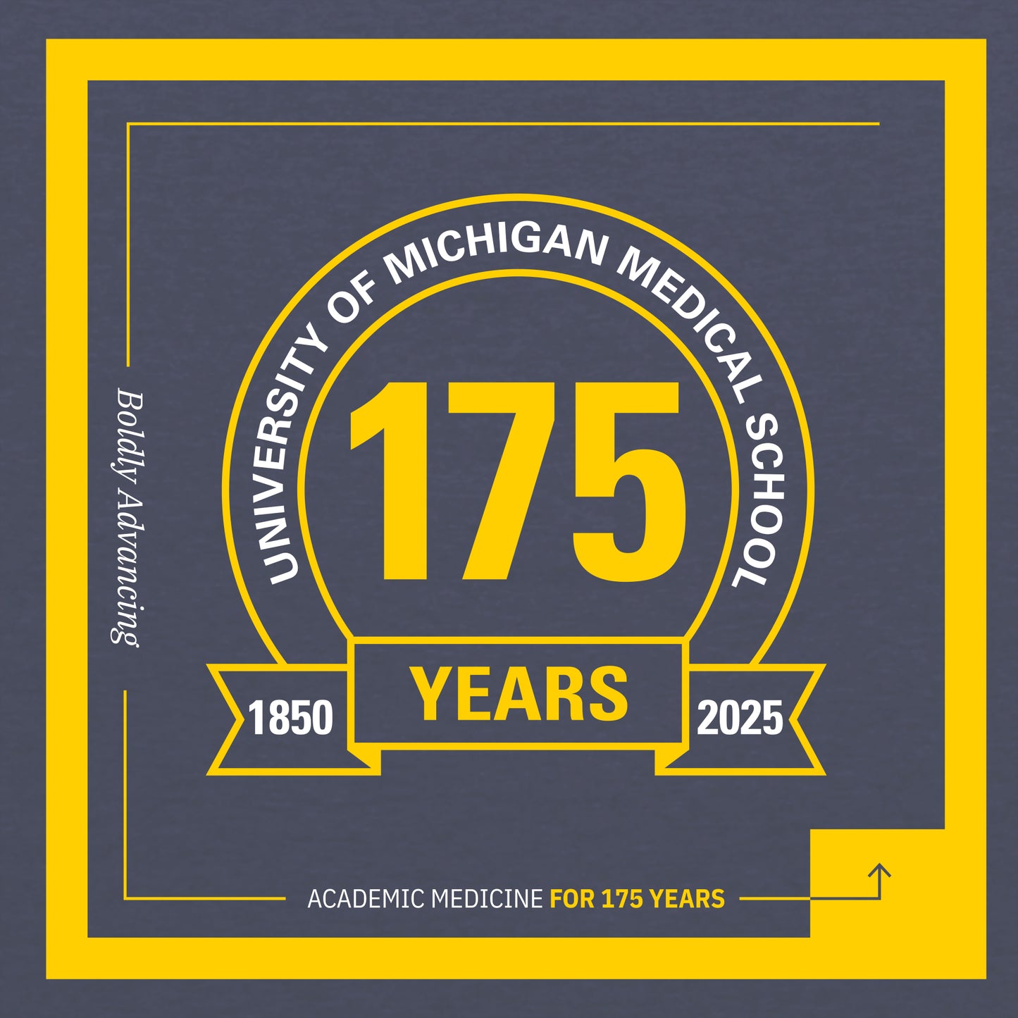 Michigan Medical School 175 Years Soft Fitted T-Shirt - Navy