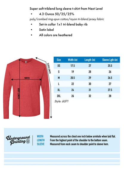 Physical Medicine & Rehabilitation Next Level Adult Soft/Fitted Long Sleeve Triblend T-Shirt