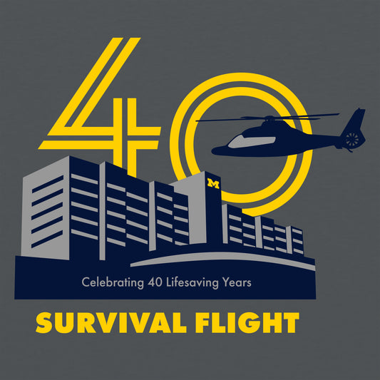 2023 Michigan Medicine Survival Flight Youth T-Shirt - Dark Heather Grey