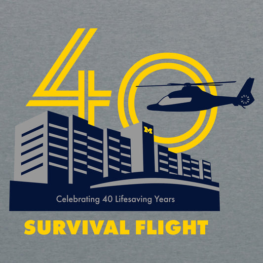 2023 Michigan Medicine Survival Flight T-Shirt - Premium Heather
