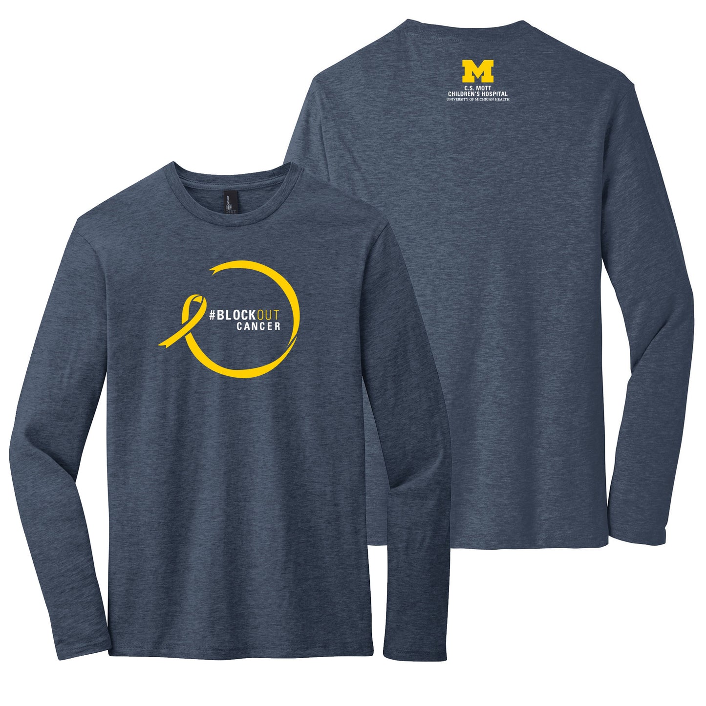2023 Block Out Cancer Michigan Medicine Apparel Adult Very Important Longsleeve Tee - Heather Navy
