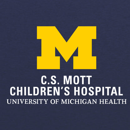 2023 Block Out Cancer Michigan Medicine Apparel Adult Poly-Cotton Fleece Hoodie- Heather Navy