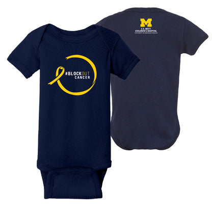 2023 Block Out Cancer Michigan Medicine Apparel Infant Onesie - Navy