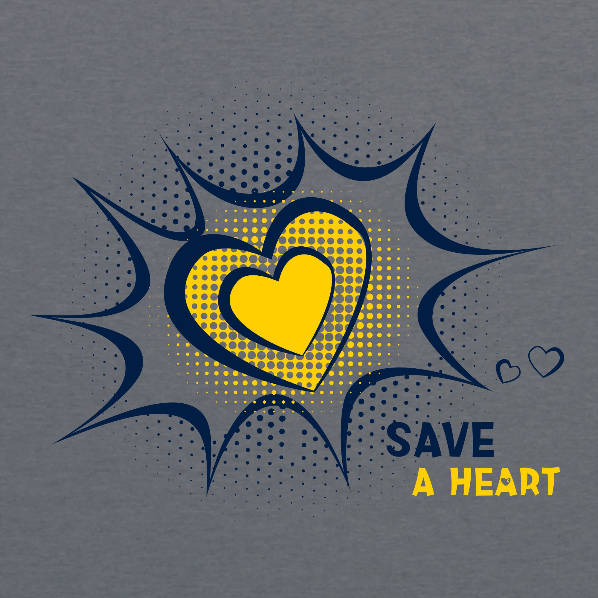 2024 Save A Heart Gear Adult T Shirt Grey Michigan Medicine   902758 6210 DrkHthrGrey 2 