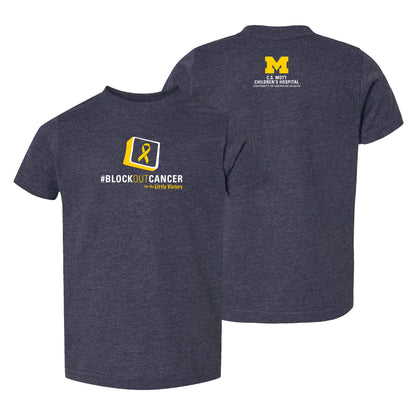 2024 Block Out Cancer Michigan Medicine Apparel Toddler Triblend Tee - Vintage Navy