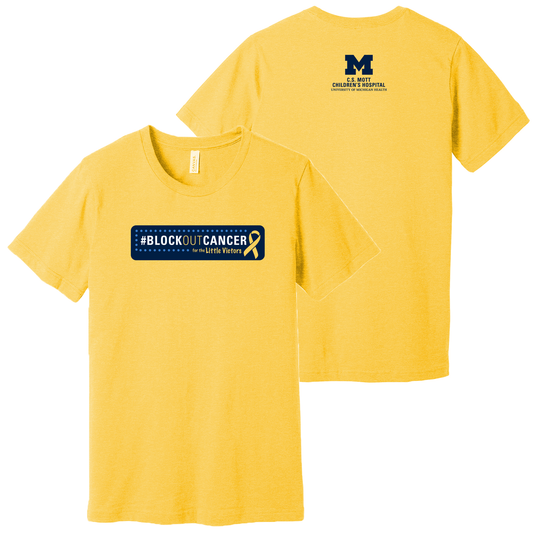 2025 Block Out Cancer Michigan Medicine Apparel Adult T-Shirt - Heather Yellow Gold