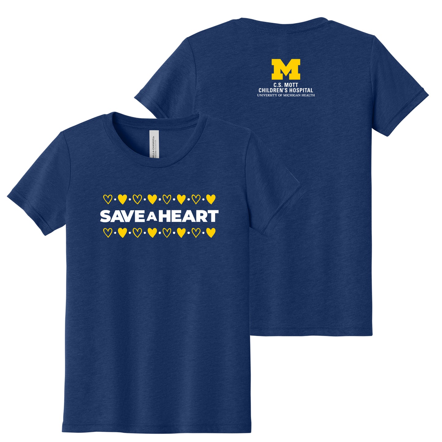 2026 Save A Heart Youth T-Shirt- Navy
