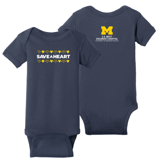 2026 Save A Heart Infant Onesie - Navy
