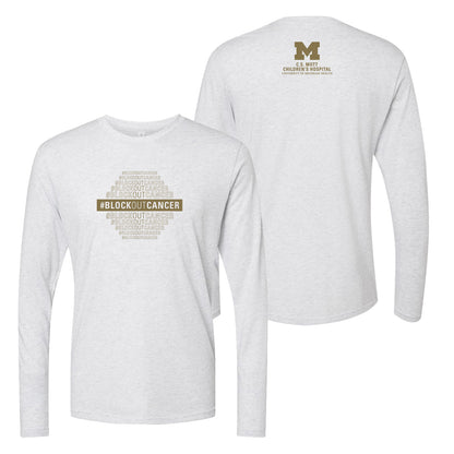 2021 Block Out Cancer Unisex Triblend Long-sleeve T-Shirt - Heather White