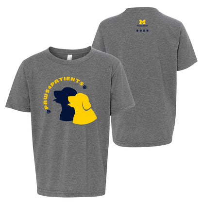 Paws4Patients Large Print Youth T-Shirt - Dark Heather Grey