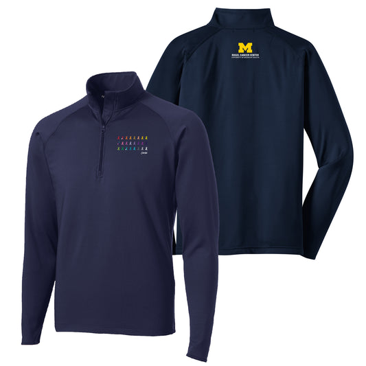 2022 Colorful Michigan Medicine Wick Stretch Half Zip Pullover- True Navy