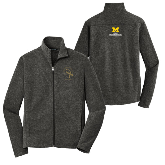 2022 Block Out Cancer Full Zip Jacket- Black Charcoal Heather