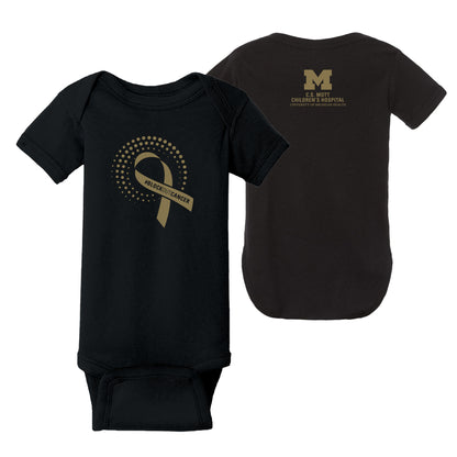 2022 Block Out Cancer Michigan Medicine Lap Shoulder Onesie- Black