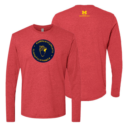 2023 Frankel CVC Heart Month TriBlend Long Sleeve Tee - Vintage Red