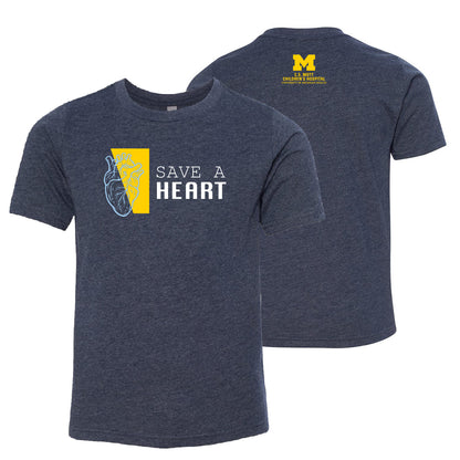 2023 Save A Heart Gear Youth T-Shirt - Navy