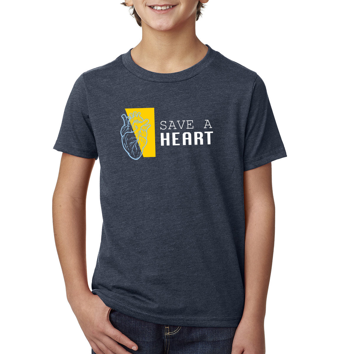 2023 Save A Heart Gear Youth T-Shirt - Navy