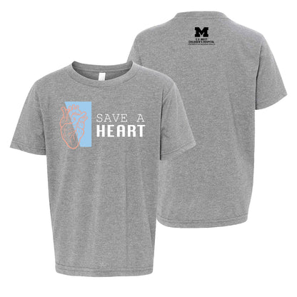 2023 Save A Heart Gear Youth T-Shirt - Grey