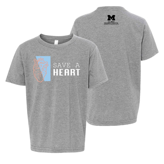 2023 Save A Heart Gear Youth T-Shirt - Grey