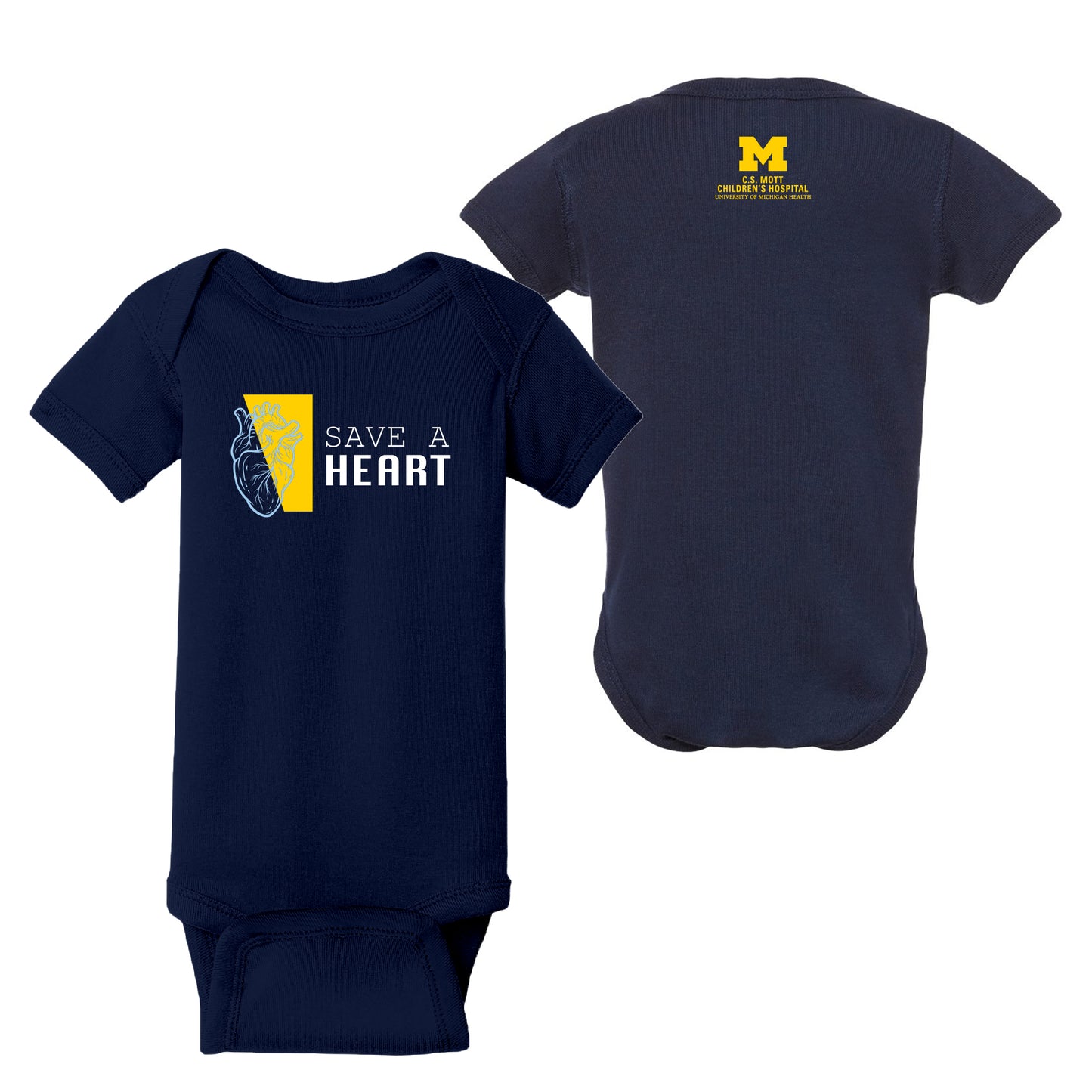 2023 Save A Heart Infant Onesie - Navy