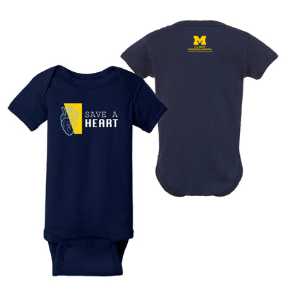 2023 Save A Heart Infant Onesie - Navy